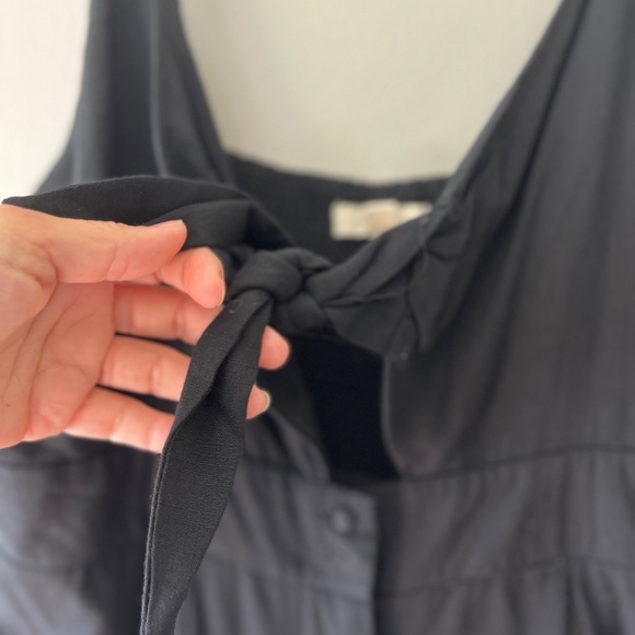 GILLI SleevelessTank Swing V Neck Black Wide Leg Jumpsuit Romper Pockets Size L - Picture 7 of 8